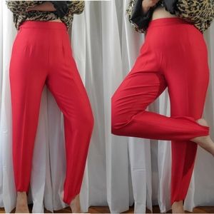 red stirrup pants
